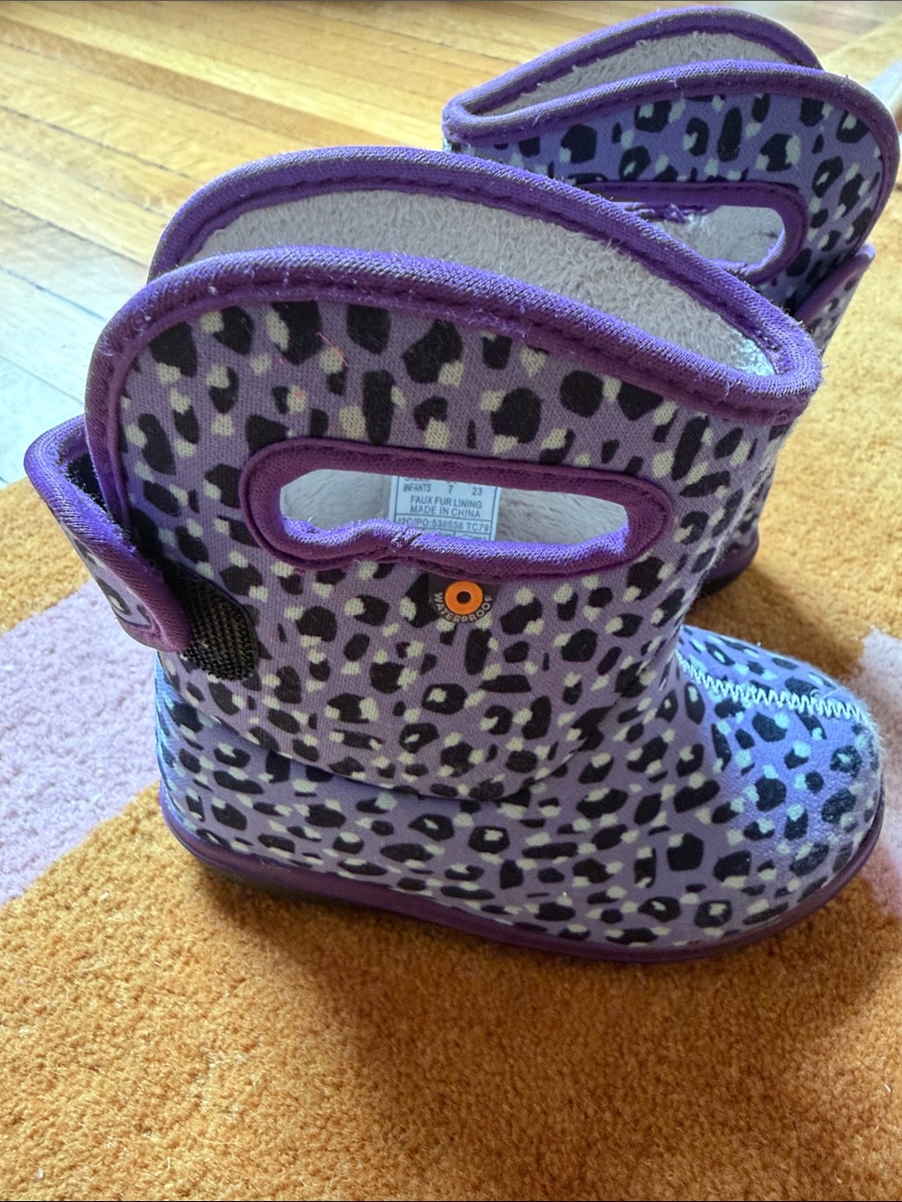 Baby Bogs II Purple Leopard Print Girls Winter Boots 💜